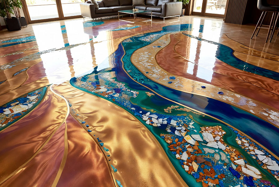 Decorative resin flooring in Mallorca