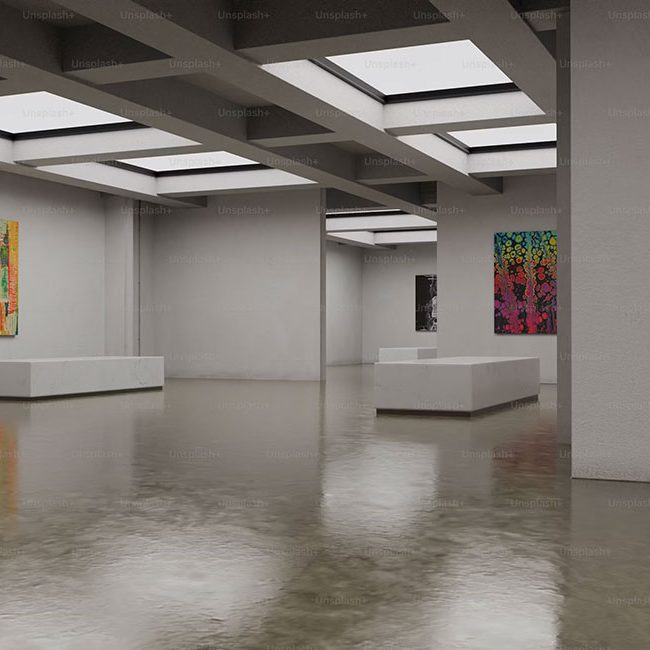 Seamless self-leveling floor creating a perfectly smooth, uniform base in a large interior space.